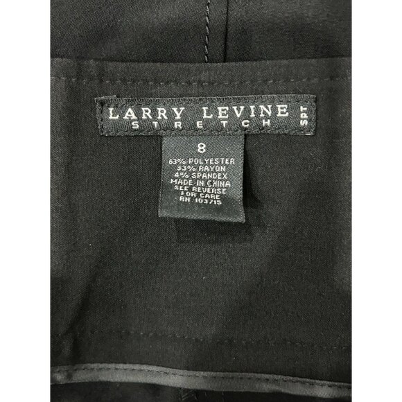Larry Levine Black Asymmetrical Stretch Skirt With Side Buckle Detail Size 8 - Picture 5 of 9